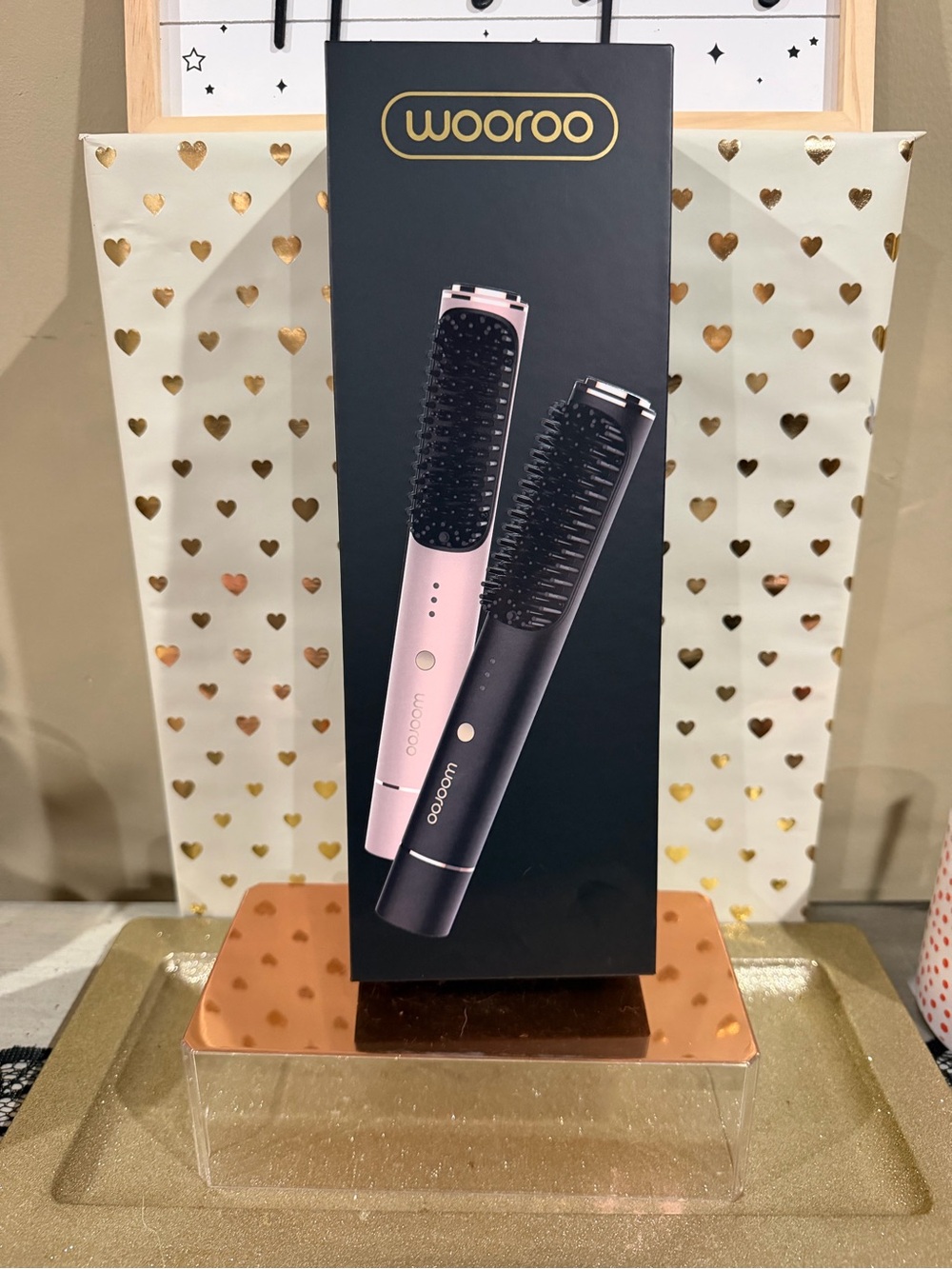 Heated Hair Straightening Brush Comb - Black (NEW)